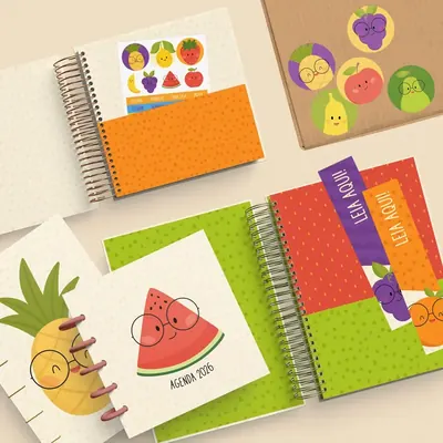 Agenda 2026 fruits kawaii illustrés
